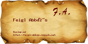 Feigl Abbás névjegykártya